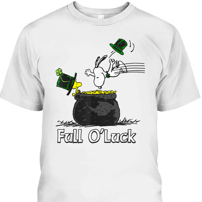 Funny Peanuts St. Patrick's Day Snoopy And Woodstock Full O'Luck T-Shirt