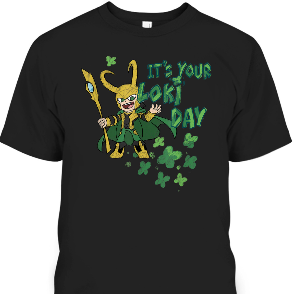 Marvel Kawaii It's Your Loki Day Shamrocks St Patrick's Day T-Shirt
