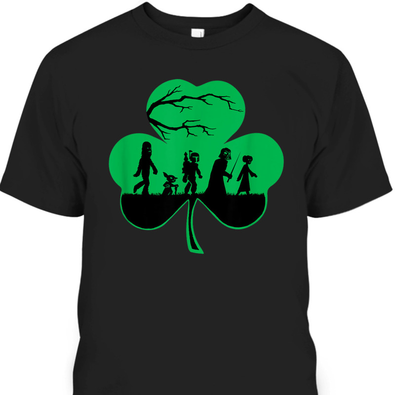 Star Wars Characters Silhouettes Shamrock St Patrick's Day T-Shirt