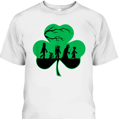 Star Wars Characters Silhouettes Shamrock St Patrick's Day T-Shirt
