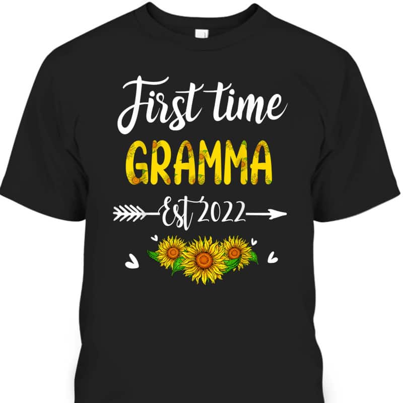 Mother's Day T-Shirt First Time Gramma Est 2022