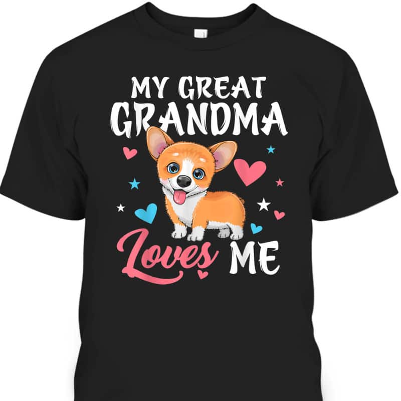 My Great Grandma Loves Me Corgi Dog For Mother's Day T-Shirt