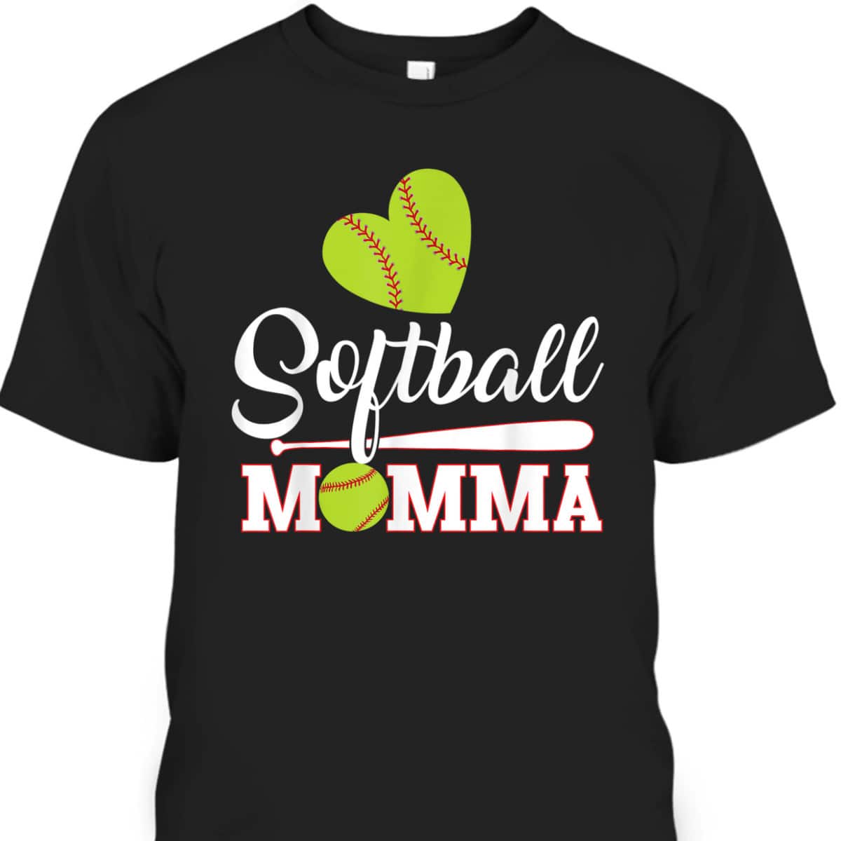 Mother's Day T-Shirt Softball Momma Gift For Sport Lovers