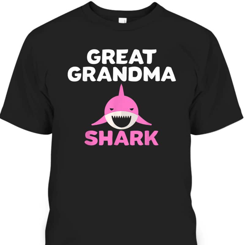 Mother's Day T-Shirt Great Grandma Shark Gift For Mother In Law