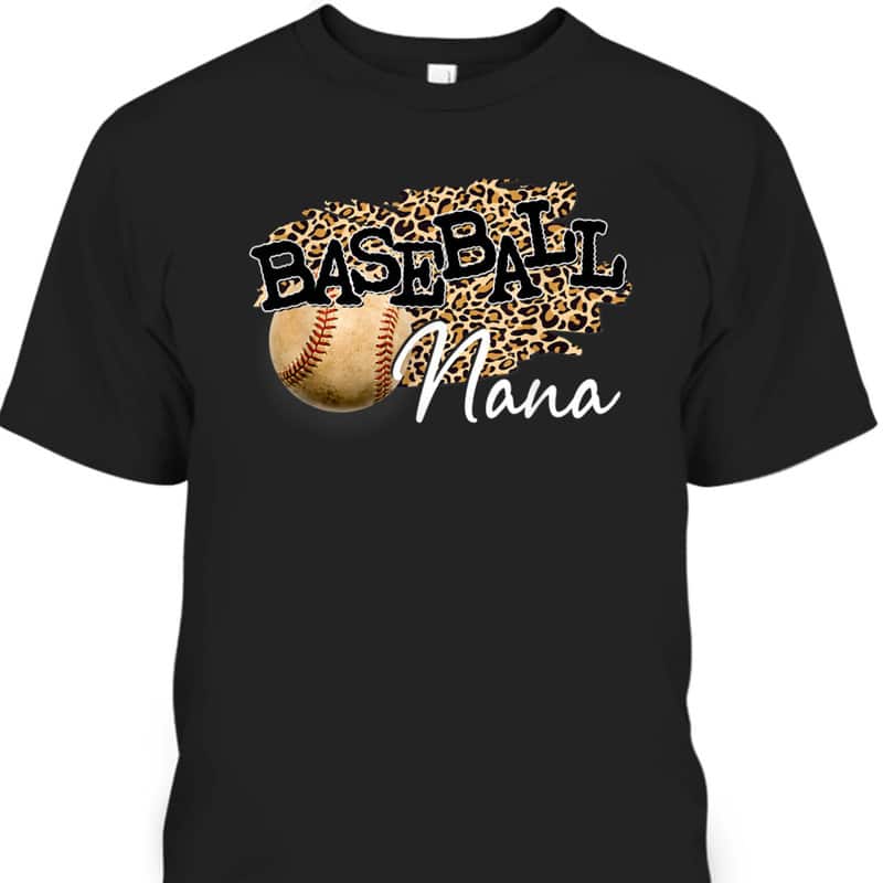 Baseball Nana Leopard Mother's Day T-Shirt