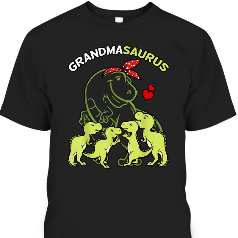 Mother's Day T-Shirt Grandmasaurus Grandma 4 Kids Dinosaur