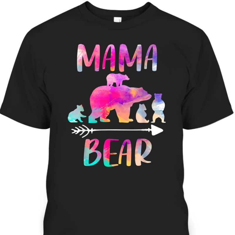 Mother's Day T-Shirt Funny Mama Bear Four Cubs