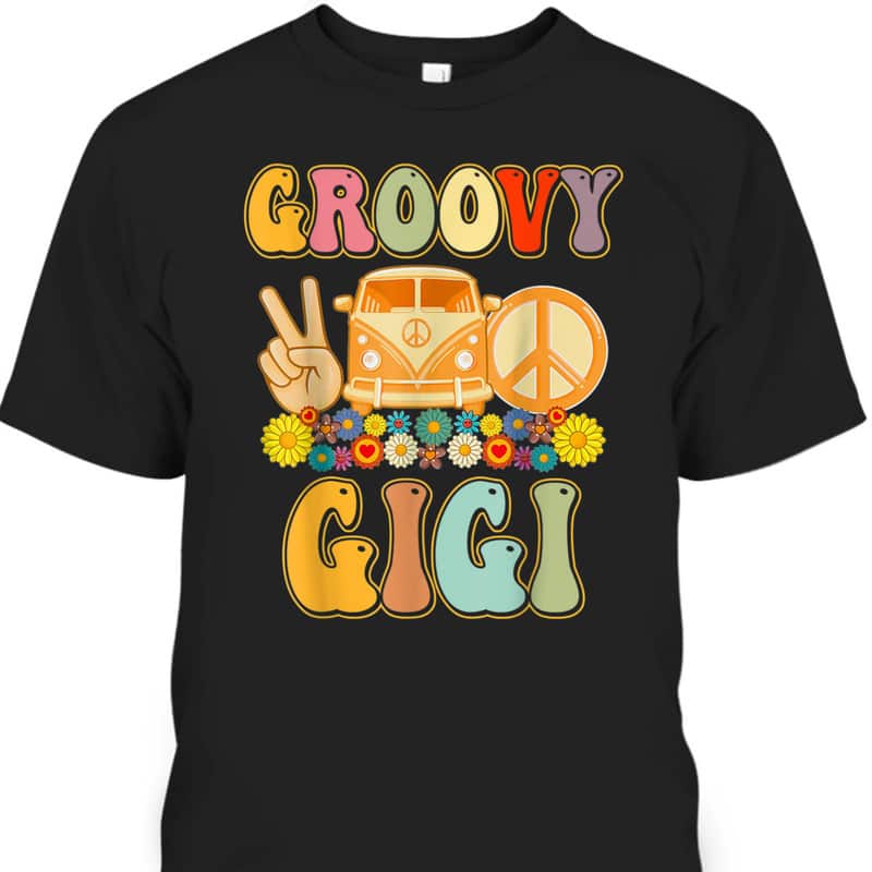 Retro Mother's Day T-Shirt Groovy Gigi Gift For Mom & Grandma