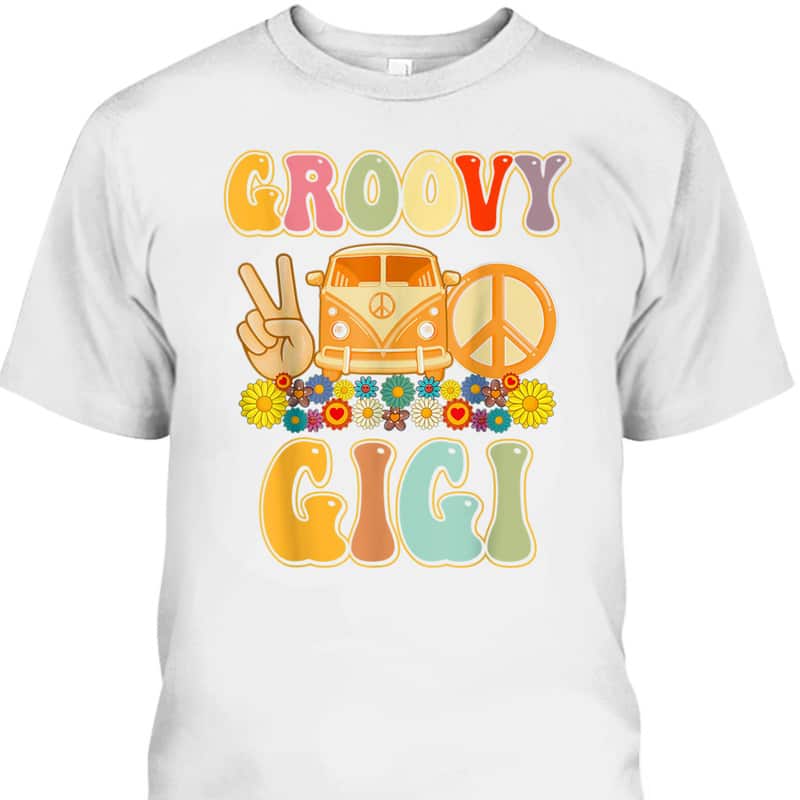 Retro Mother's Day T-Shirt Groovy Gigi Gift For Mom & Grandma