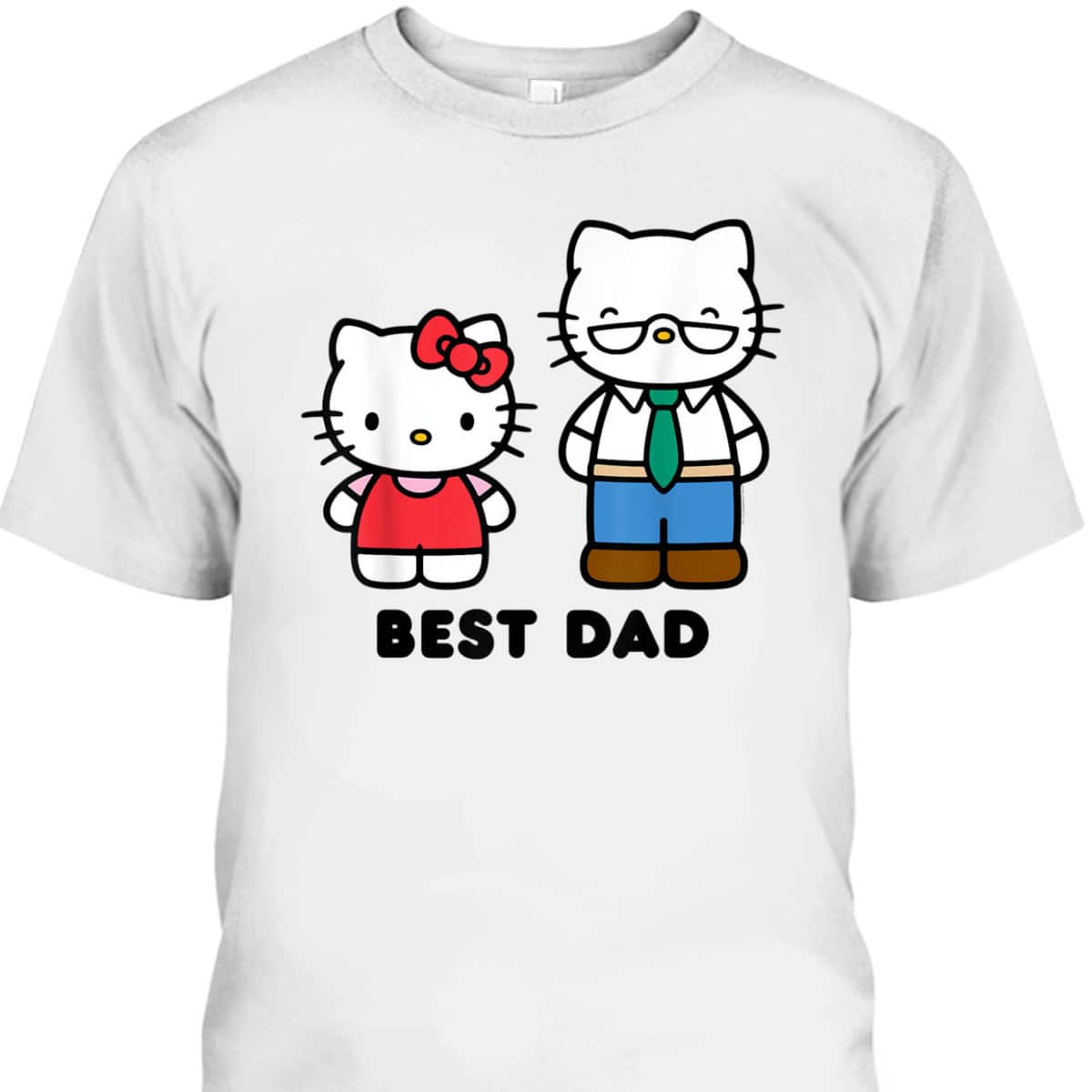 Hello Kitty Best Dad Father's Day T-Shirt Gift For Dad From Daughter