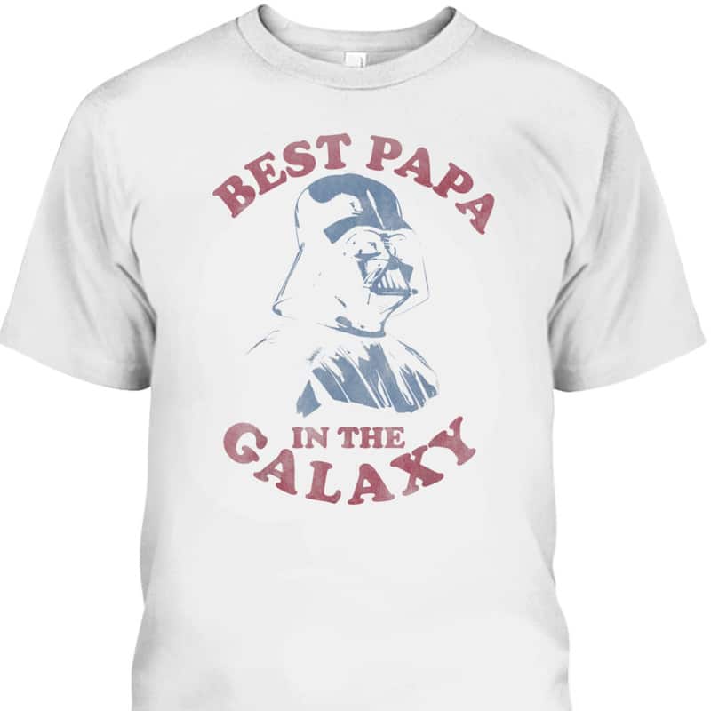 Retro Star Wars Darth Vader Best Papa In the Galaxy Father's Day T-Shirt