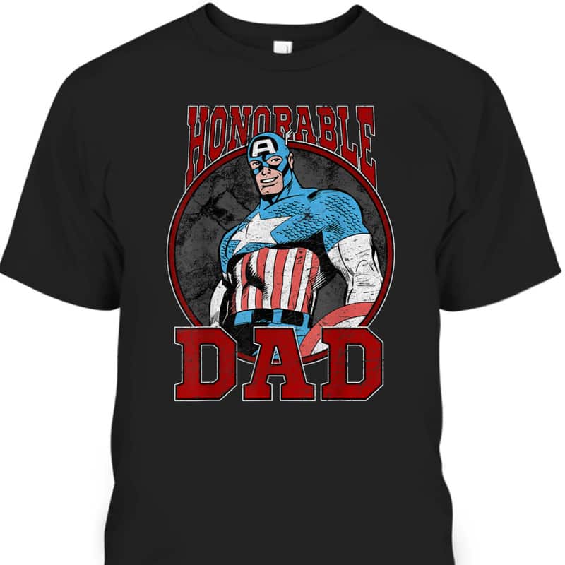 Marvel Captain America Father's Day T-Shirt Gift For Dad From Son