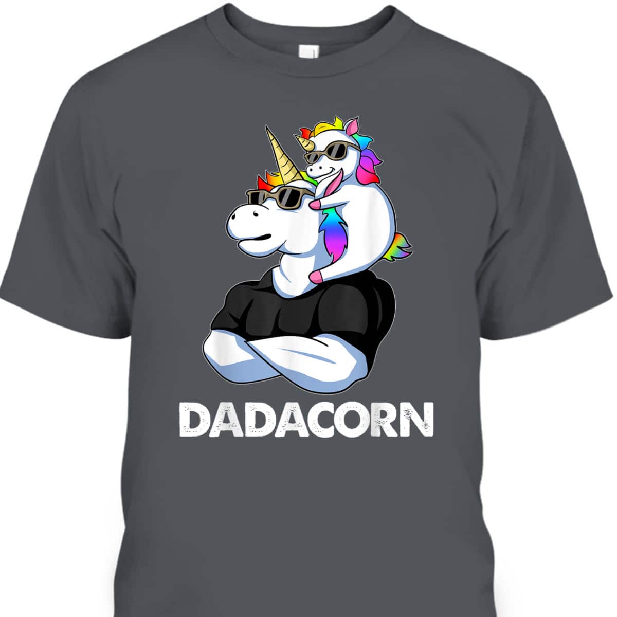 Unicorn Dad And Baby Father's Day T-Shirt Dadacorn Gift For Dad From Daughter