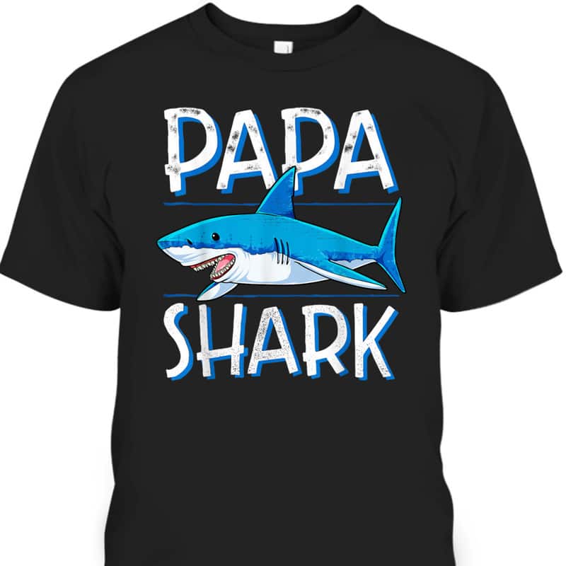Funny Father's Day T-Shirt Papa Shark Grandpa Gift From Grandkid