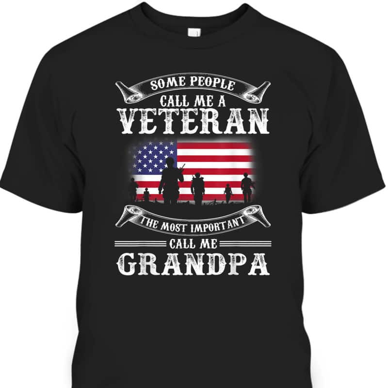 Father's Day T-Shirt Veteran Gift For Grandpa From Grandson