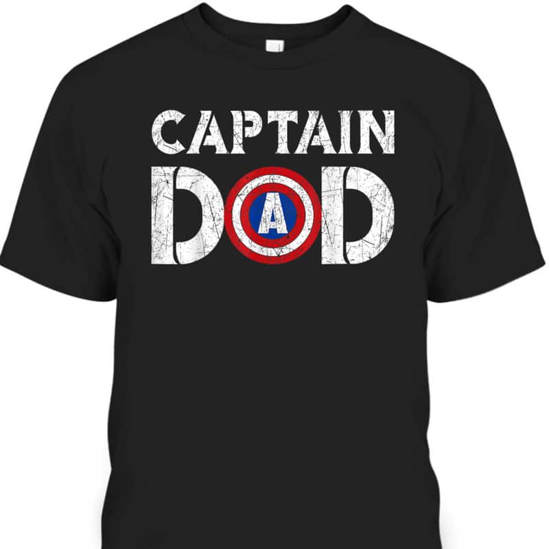 Vintage Captain American Flag Father's Day T-Shirt