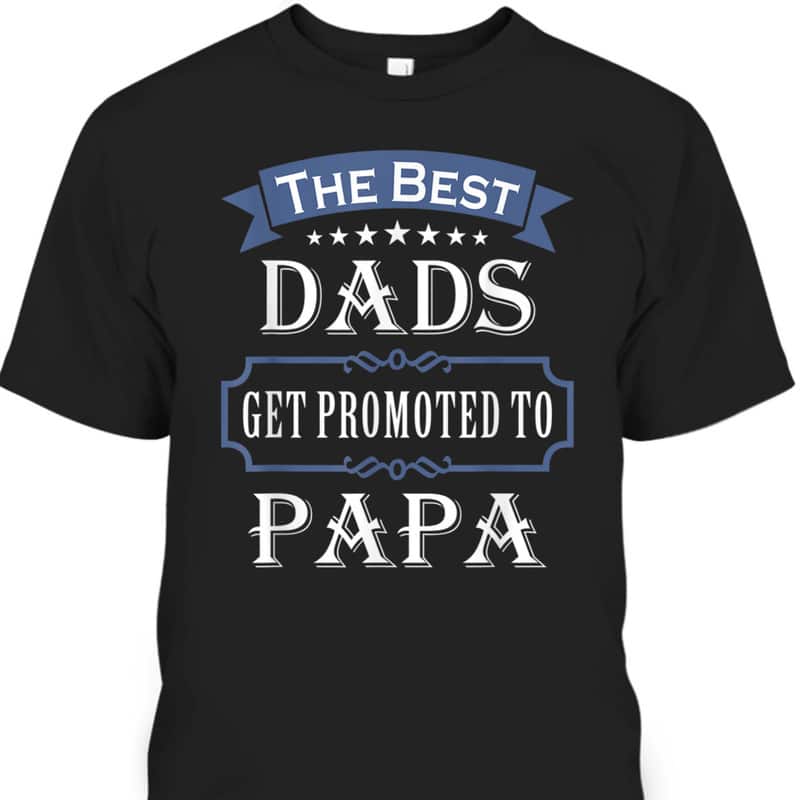 The Best Dads Get Promoted To Papa Father's Day T-Shirt Gift For New Grandpa