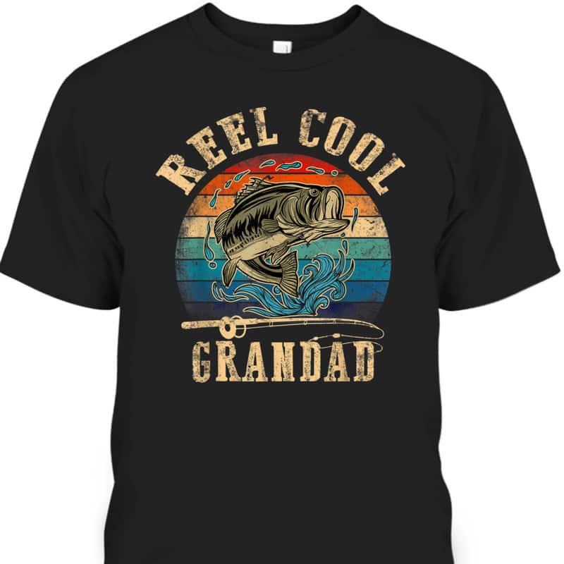 Vintage Reel Cool Grandad Father's Day T-Shirt Gift For Fishing Lovers