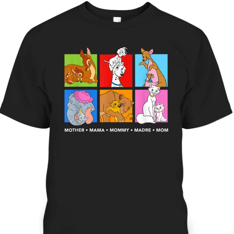 Disney Characters Colorful Mother's Day T-Shirt Funny Gift For Mom