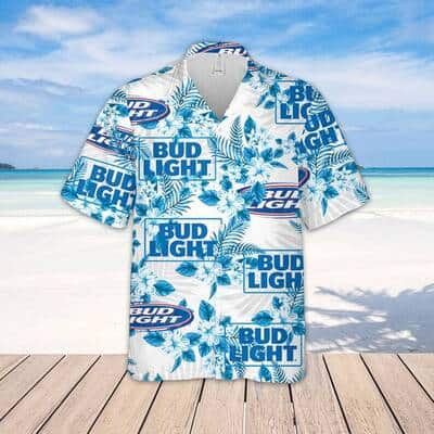 Bud Light Beer Hawaiian Shirt Flower Pattern Beer Lovers Gift
