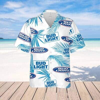 Bud Light Hawaiian Shirt Palm Leaves Pattern Beer Lovers Gift