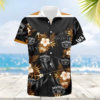 Jack Daniels Hawaiian Shirt Tropical Flora Gift For Whiskey Lovers