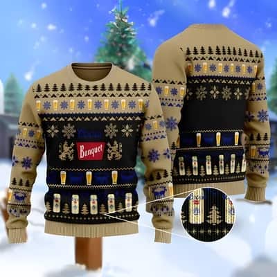 Christmas Pattern Coors Banquet Christmas Sweater For Beer Lovers
