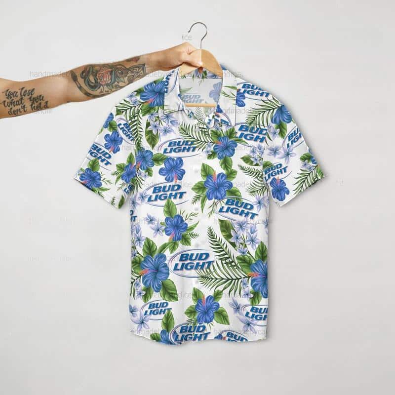Bud Light Hawaiian Shirt Tropical Flowers Beer Lovers Gift