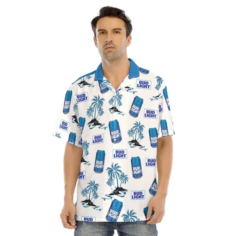 Bud Light Hawaiian Shirt Island Pattern Beer Lovers Gift
