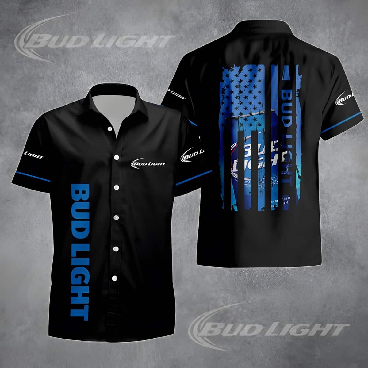 Black Bud Light Hawaiian Shirt Gift For Beer Lovers
