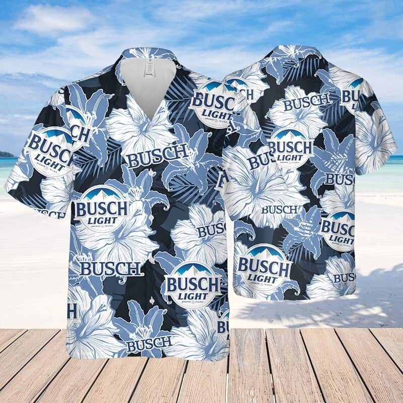 Busch Light Hawaiian Shirt Flower Pattern Beach Gift For Friend