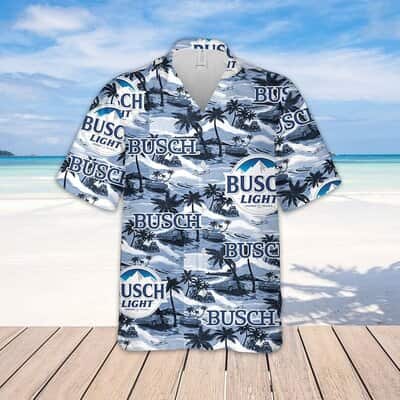 Busch Light Hawaiian Shirt Sea Island Pattern Gift For Beach Lovers