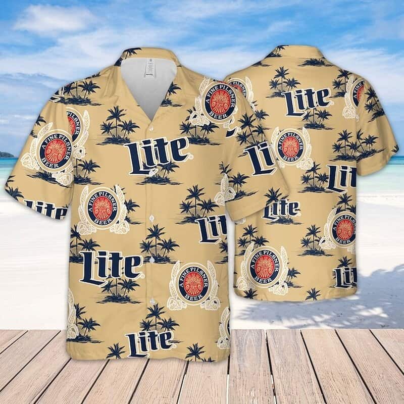 Miller Lite Hawaiian Shirt Island Pattern Beer Lovers Gift