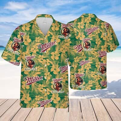 Miller High Life Hawaiian Shirt Tropical Flower Pattern Gift For Beer Lovers