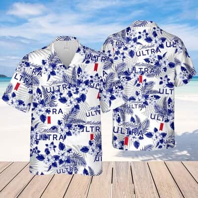 Michelob Ultra Hawaiian Shirt Hibiscus Pattern Gift For Beach Lovers