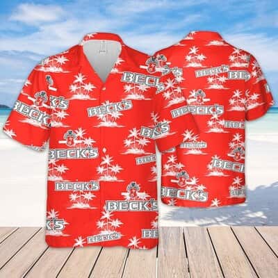 Beck's Beer Hawaiian Shirt Island Pattern Beach Lovers Gift