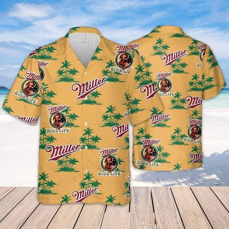 Miller High Life Hawaiian Shirt Island Pattern Beer Lovers Gift