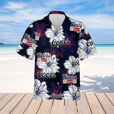 Coors Banquet Floral Pattern Hawaiian Shirt Beach Gift For Beer Lovers
