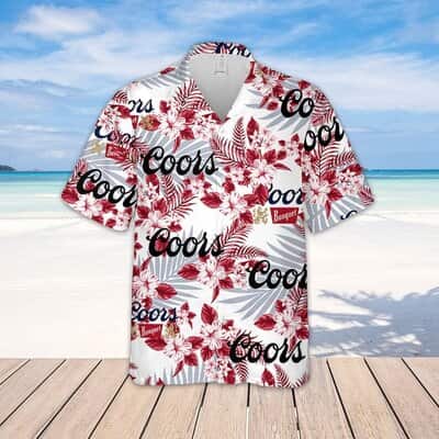 Coors Banquet Beer Flower Pattern Hawaiian Shirt