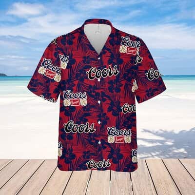 Coors Banquet Beer Tropical Flower Pattern Hawaiian Shirt Beach Gift For Him