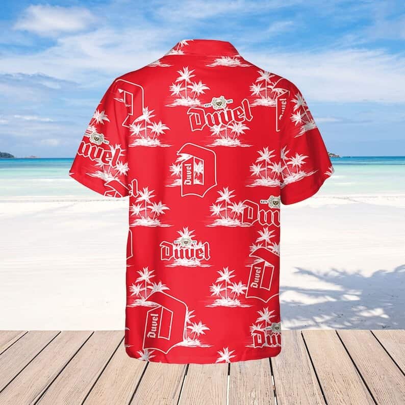 Crown Royal Whiskey Hawaiian Button Up Shirt Island Palm Leaves