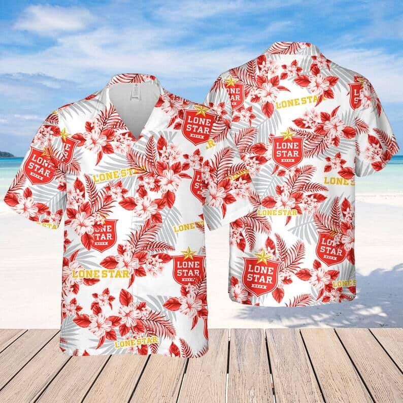 Lone Star Tropical Flower Pattern Hawaiian Shirt Beach Lovers Gift