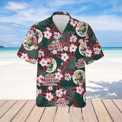 Birra Moretti Beer Flower Pattern Hawaiian Shirt Practical Beach Gift