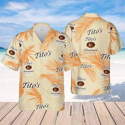 Tito's Hawaiian Shirt Palm Leaves Pattern Vodka Lovers Gift