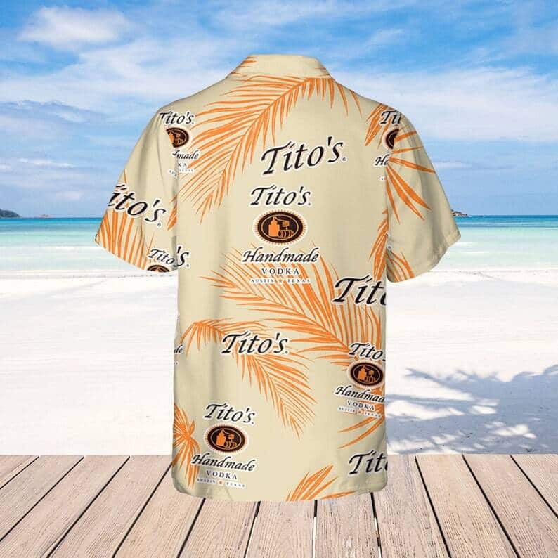 Tito’s Hawaiian Shirt Palm Leaves Pattern Vodka Lovers Gift