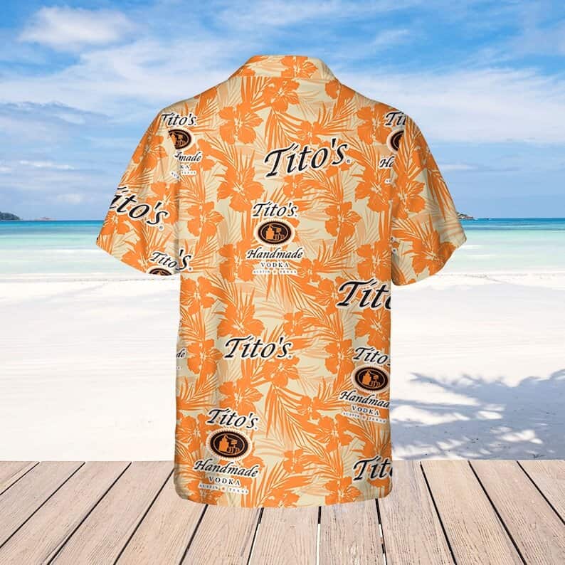 Tito's Vodka Hawaiian Shirt Tropical Flower Pattern Gift For Beach Lovers