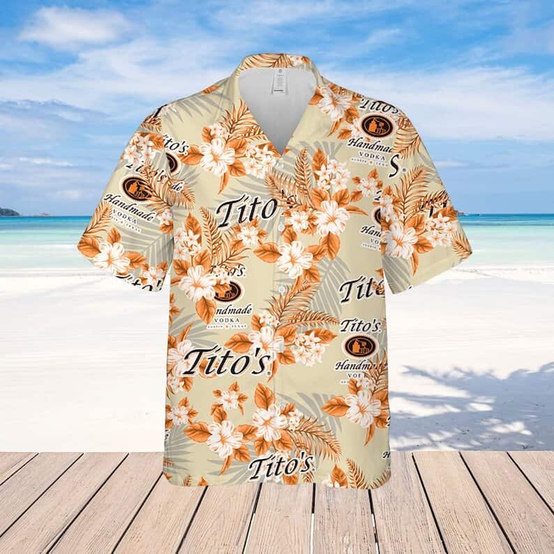 Tito's Hawaiian Shirt Tropical Flower Pattern Beach Lovers Gift