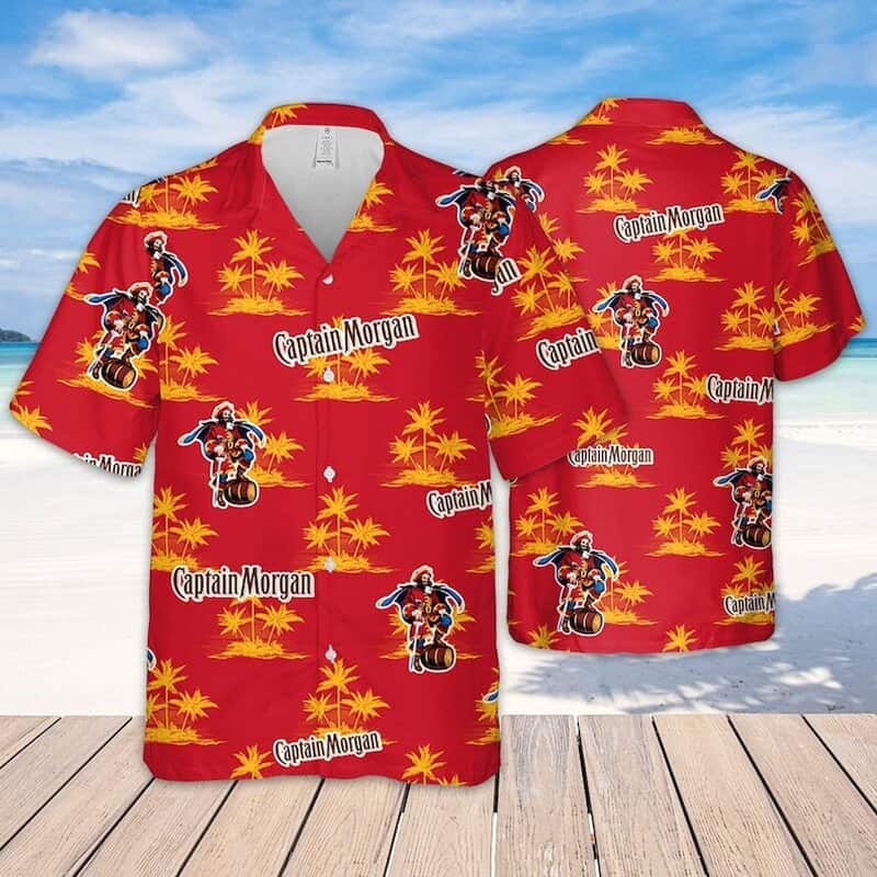 Captain Morgan Hawaiian Shirt Coconut Island Pattern Gift For Beach Vacation