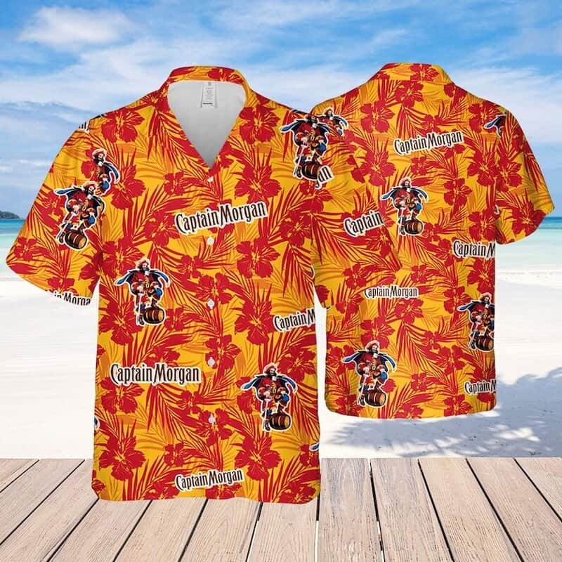 Captain Morgan Hawaiian Shirt Tropical Flower Pattern Gift For Him