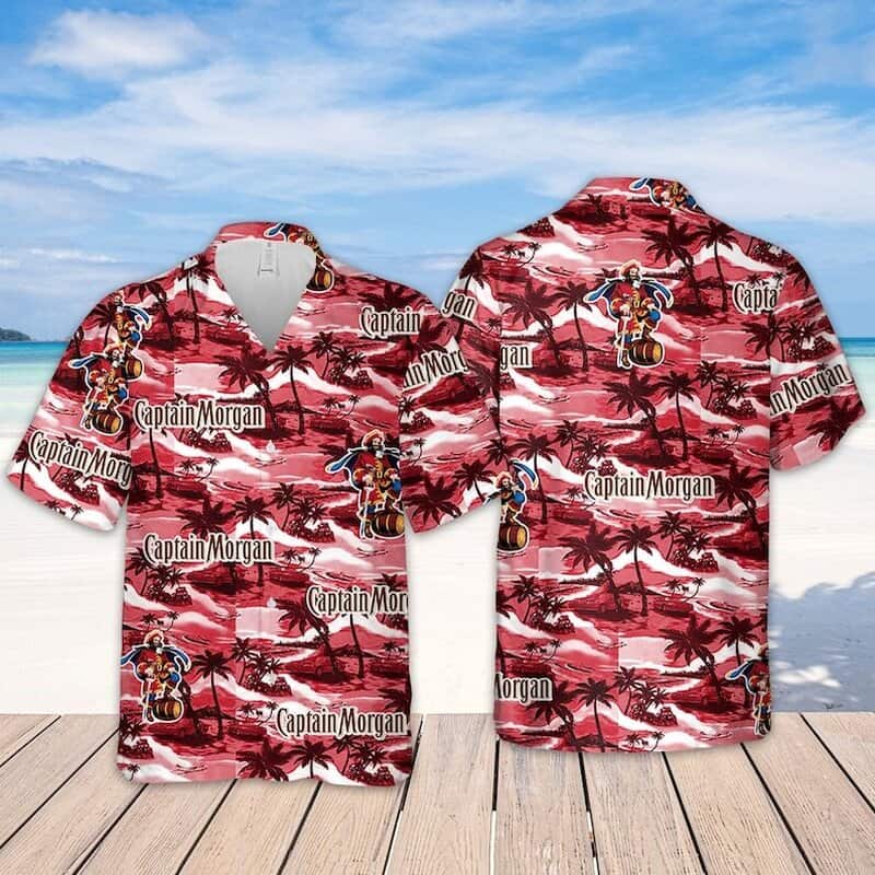 Captain Morgan Hawaiian Shirt Island Pattern Practical Beach Gift